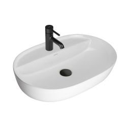 Outlet - Oltens Hamnes Thin umywalka 62x42 cm owalna nablatowa biała 41314000