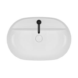 Oltens Hamnes Thin umywalka 62x42 cm owalna nablatowa biała 41314000