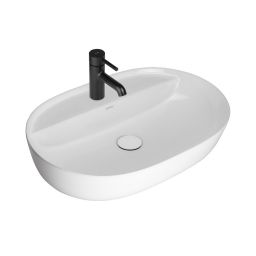 Oltens Hamnes Thin umywalka 62x42 cm owalna nablatowa biała 41314000