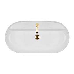 Oltens Hamnes Thin umywalka 80x40 cm owalna nablatowa biała 41315000