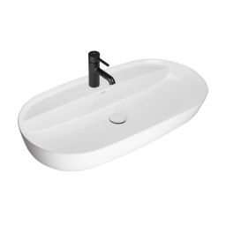 Oltens Hamnes Thin umywalka 80x40 cm owalna nablatowa biała 41315000