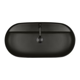 Oltens Hamnes Thin umywalka 80x40 cm owalna nablatowa czarna 41315300