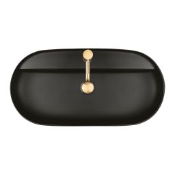 Oltens Hamnes Thin umywalka 80x40 cm owalna nablatowa czarna 41315300