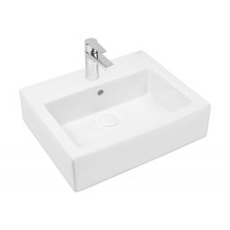 Oltens Susa umywalka 50x41 cm prostokątna ścienna-nablatowa biała 41403000