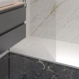 Oltens Bergytan brodzik 120x70 cm prostokątny RockSurface biały 15102000