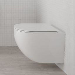 Oltens Hamnes Kort Stille miska WC wisząca bez kołnierza ze spłukiwaniem wirowym z powłoką SmartClean biały połysk 42524000