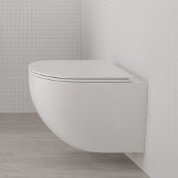 Zestaw Oltens Hamnes Kort miska WC wisząca PureRim SmartClean z deską wolnoopadającą biały 42534000