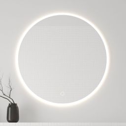 Oltens Nordlis lustro 60x60 cm okrągłe z oświetleniem z przodu z matą grzewczą 64100000