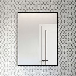 Oltens Nordlis lustro 60x80 cm prostokątne z oświetleniem od tyłu z matą grzewczą czarny 64115300