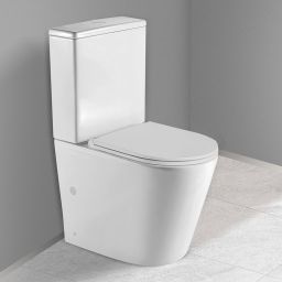 Oltens Jog Stille kompakt miska WC z powłoką SmartClean spłukiwanie wirowe z deską Ovan wolnoopadającą twardą biały 44502000