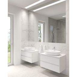 Oltens Hamnes Thin umywalka 62x42 cm owalna nablatowa biała 41314000