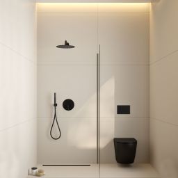 Oltens Hamnes Stille miska wisząca WC PureRim spłukiwanie wirowe SmartClean czarna 42521300