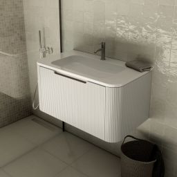 Oltens Hamnes umywalka 60x46,1 cm prostokątna meblowa LavaForm biały połysk 40212000