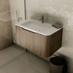 Oltens Hamnes umywalka 60x46,1 cm prostokątna meblowa LavaForm biały połysk 40212000