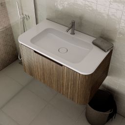 Oltens Hamnes umywalka 60x46,1 cm prostokątna meblowa LavaForm biały połysk 40212000