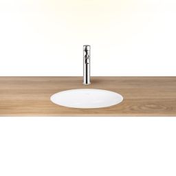 Oltens Mana umywalka 46x38 cm podblatowa owalna z powłoką SmartClean biała 40600000