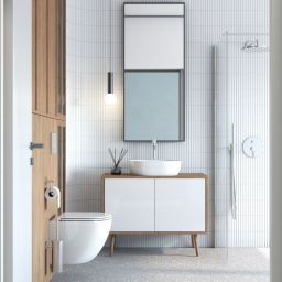 Oltens Hamnes Thin umywalka 49,5x35,5 cm nablatowa owalna z powłoką SmartClean biała 40819000