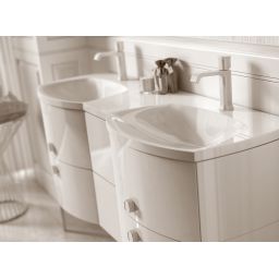 Oristo Louis umywalka 144x48 cm meblowa podwójna biała UME-LU-144-92-D