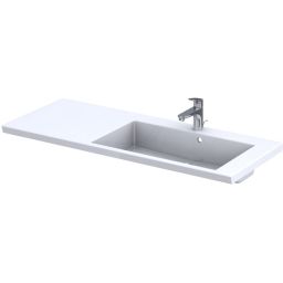 Oristo Brylant umywalka 125x50 cm meblowa prostokątna prawa biała UME-BR-125-92-P