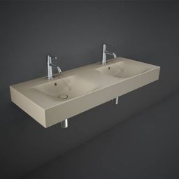Rak Ceramics Des umywalka 121x46 cm prostokątna ścienna-podwójna cappuccino mat DESWB12101514A 