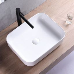 Rea Demi Slim umywalka 51x39 cm prostokątna nablatowa biała REA-U1953