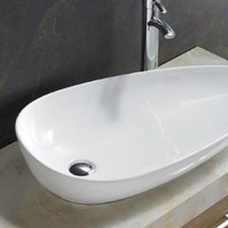 Rea Greta umywalka 76,6x43 cm nablatowa asymetryczna biała REA-U1500