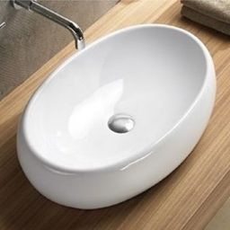 Rea Melania umywalka 60x40,5 cm owalna nablatowa biała REA-U0656