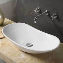 Rea Royal umywalka 62x36 cm nablatowa owalna biała REA-U0441