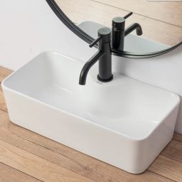 Rea Mery umywalka 50x25 cm nablatowa prostokątna biała REA-U0699