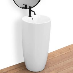 Rea Anya umywalka 45x45x84 cm wolnostojąca okrągła biała REA-U6503