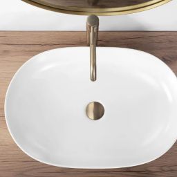 Rea Cleo umywalka 60,5x41 cm nablatowa owalna biały mat REA-U9653