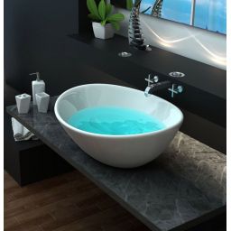 Rea Sofia umywalka 41x34 cm nablatowa owalna biała REA-U0133