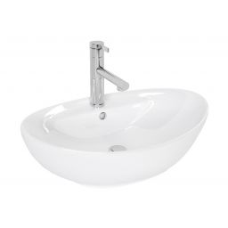 Rea Cindy umywalka 59x39 cm nablatowa owalna biała REA-U0155