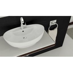 Rea Cindy umywalka 59x39 cm nablatowa owalna biała REA-U0155