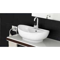 Rea Cindy umywalka 59x39 cm nablatowa owalna biała REA-U0155