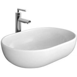 Rea Amelia umywalka 48x34,5 cm nablatowa owalna biała REA-U0416