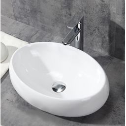 Rea Linda umywalka 48x34 cm nablatowa owalna biała REA-U0462