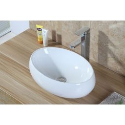 Rea Linda umywalka 48x34 cm nablatowa owalna biała REA-U0462
