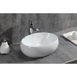 Rea Linda umywalka 48x34 cm nablatowa owalna biała REA-U0462