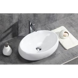 Rea Linda umywalka 48x34 cm nablatowa owalna biała REA-U0462