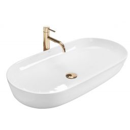Rea Cleo umywalka 81x41 cm nablatowa owalna biała REA-U0563