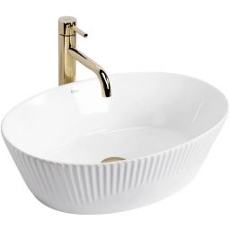 Rea Astoria umywalka 49,5x34,4 cm owalna nablatowa biała REA-U0641