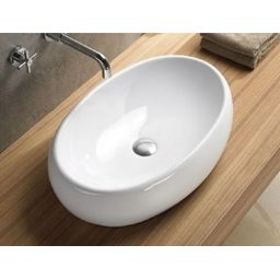Rea Melania umywalka 60x40,5 cm owalna nablatowa biała REA-U0656