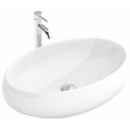 Rea Melania umywalka 60x40,5 cm owalna nablatowa biała REA-U0656