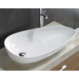 Rea Greta umywalka 76,6x43 cm nablatowa asymetryczna biała REA-U1500