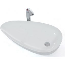 Rea Greta umywalka 76,6x43 cm nablatowa asymetryczna biała REA-U1500