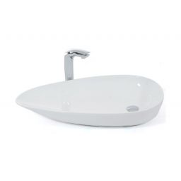 Rea Greta umywalka 76,6x43 cm nablatowa asymetryczna biała REA-U1500