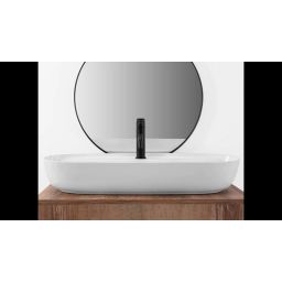 Rea Aura umywalka 81x41 cm owalna nablatowa biała REA-U2541