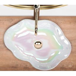 Rea Pearl umywalka 50,5x38 cm nablatowa perłowa REA-U3309