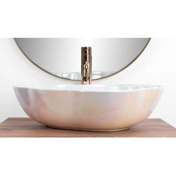 Rea Pearl umywalka 50,5x38 cm nablatowa perłowa REA-U3309
